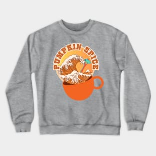 GREAT WAVE OF PUMPKIN SPICE, CASCADIA STYLE Crewneck Sweatshirt